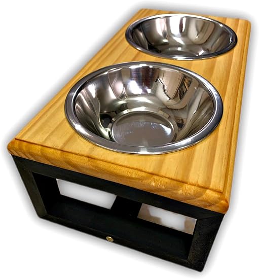 Solução curada: Comedouro Elevado Duplo Para Cães e Gatos - Tamanho P